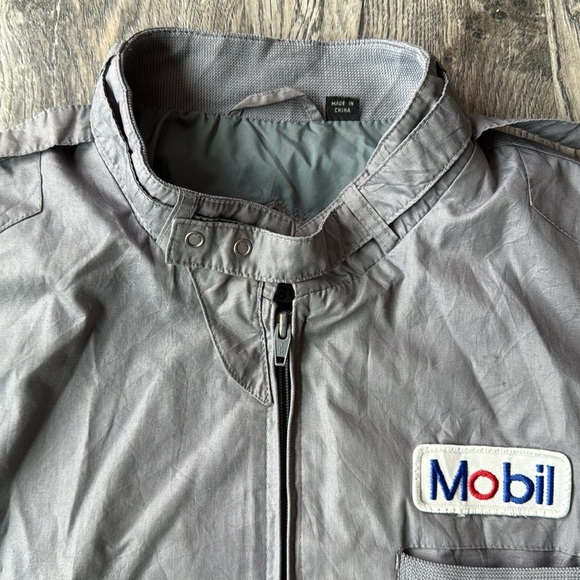 Members Only Jacket Gray Mobil Jacket Vintage Zip Up Size 44 - Picture 4 of 14